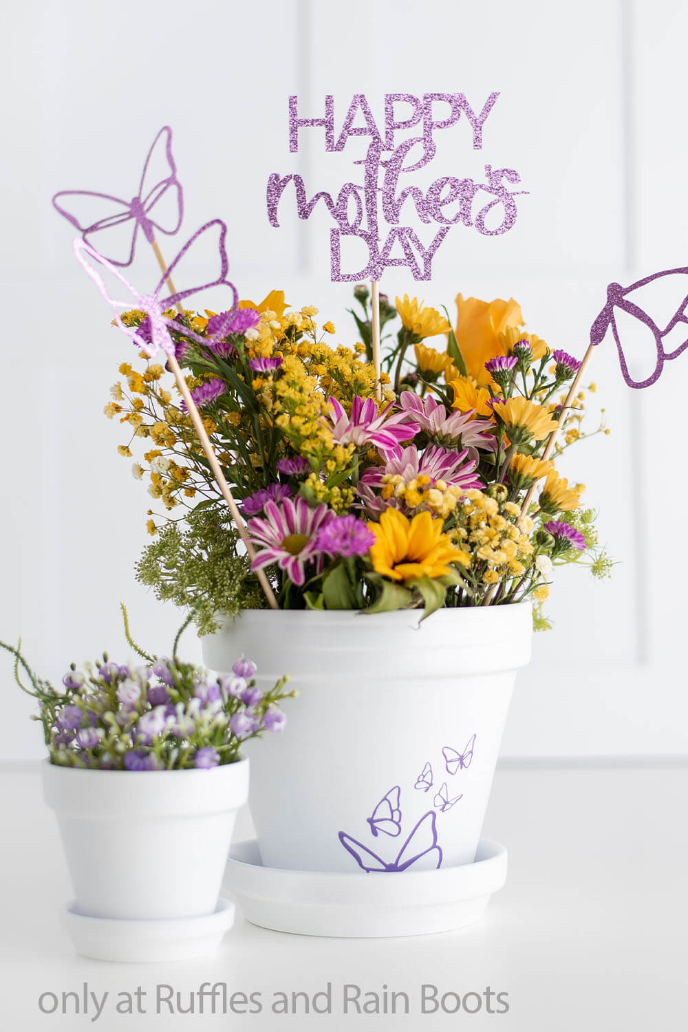 Personalized Mothers Day Floral Bouquet Sticks 