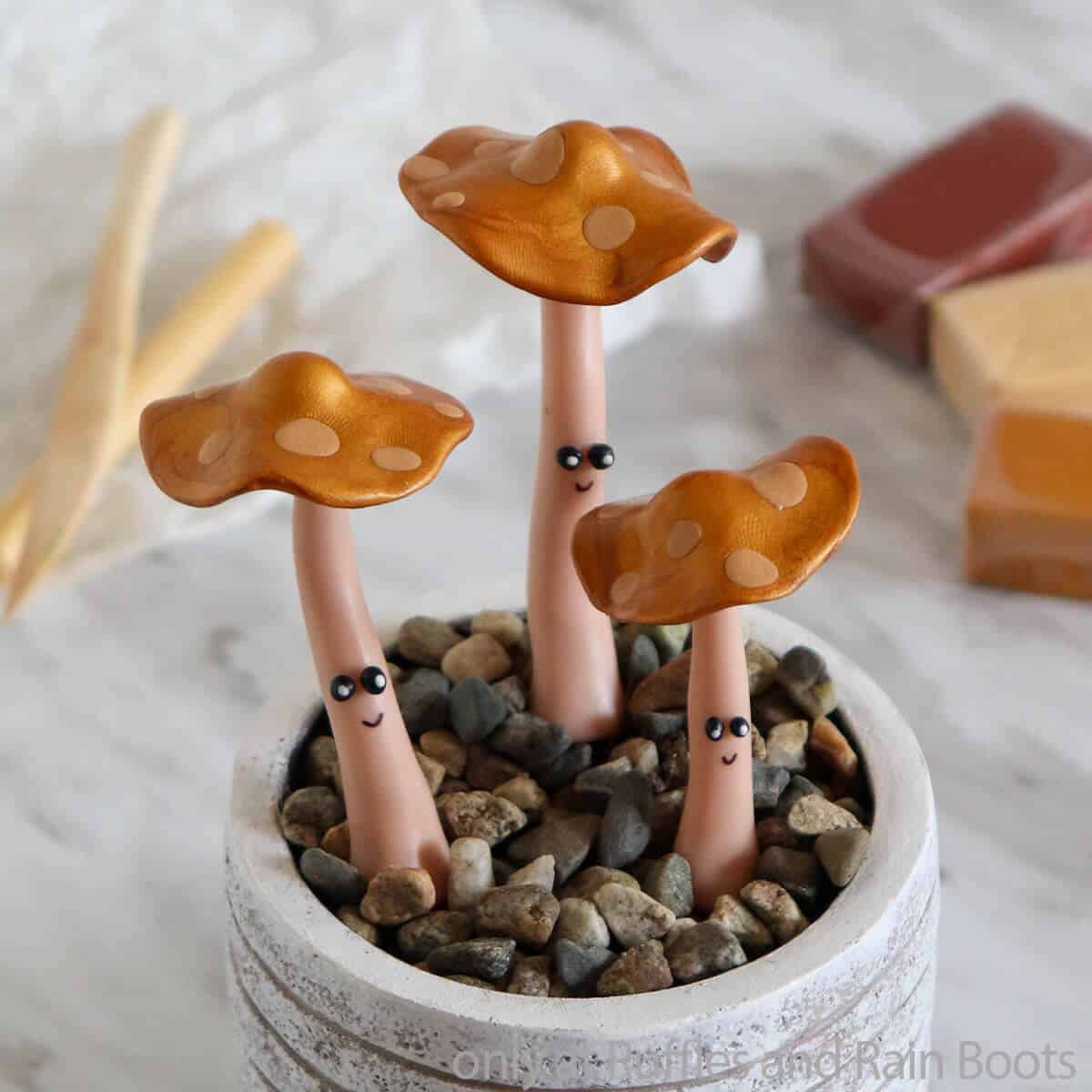 Mushroom Polymer Clay Pin