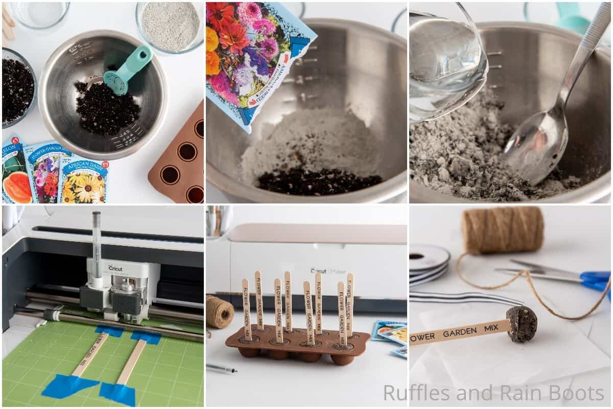 photo collage tutorial of how to make seed pops with cricut or silhouette