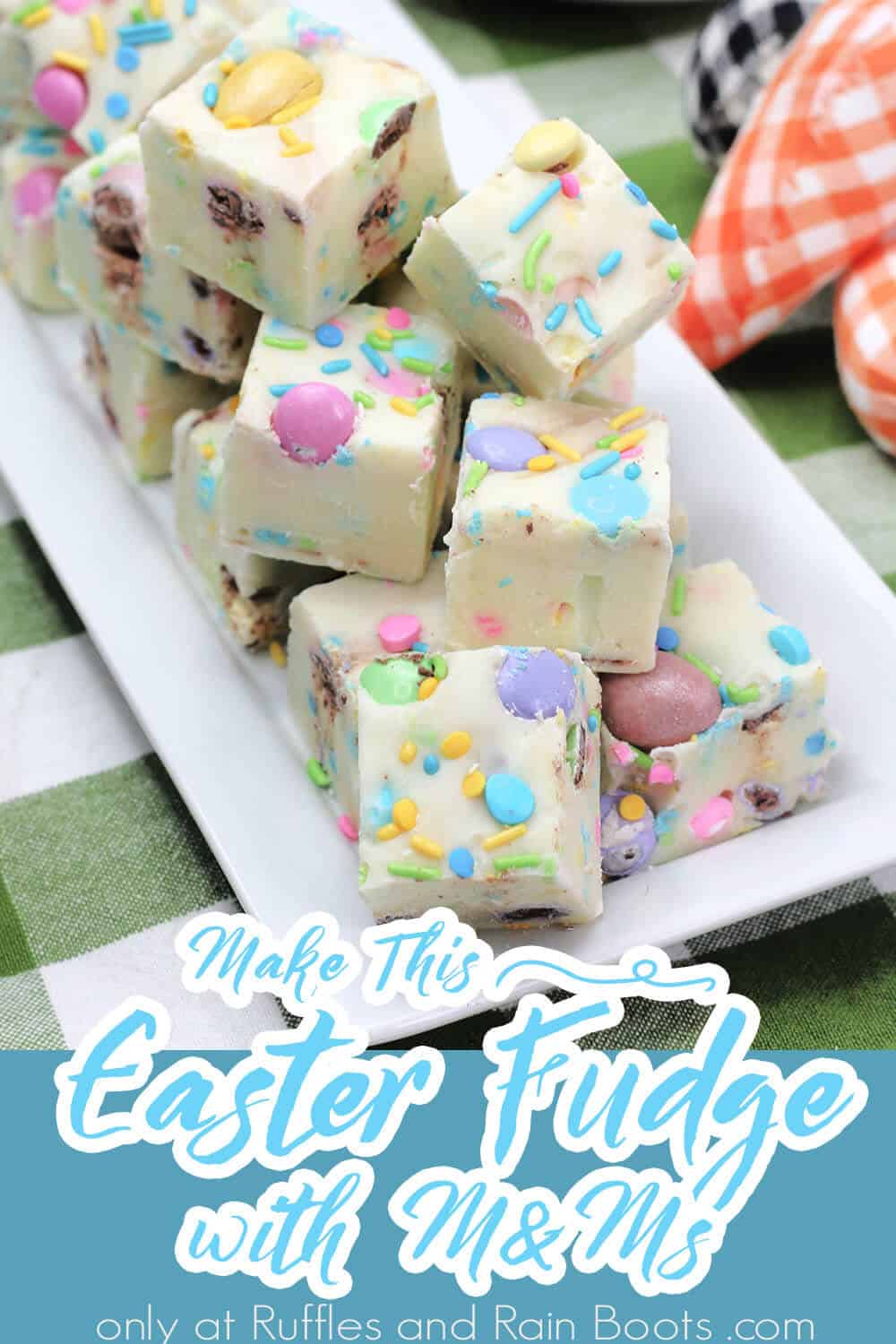 homemade easter fudge recipe make this easter fudge with M and Ms