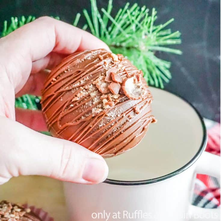 malted milk ball flavored hot chocolated bombs recipe