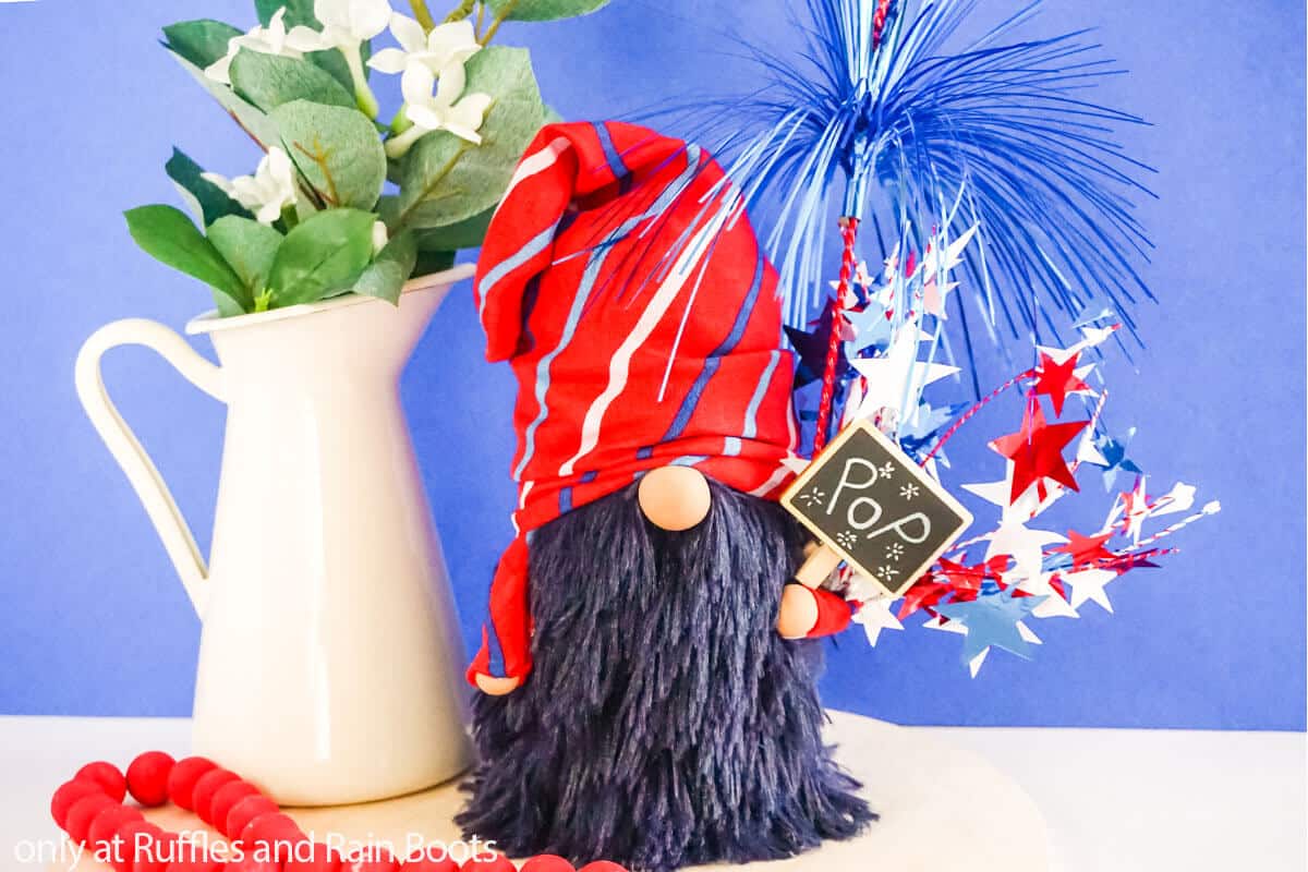 dollar store gnome for fourth of july