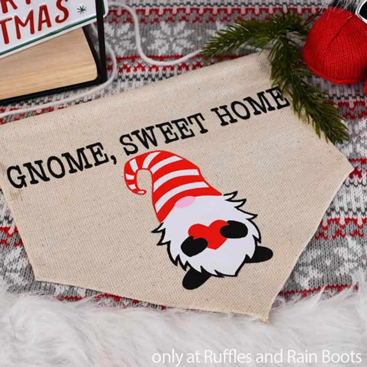 gnome sweet home gnome banner from a drop cloth