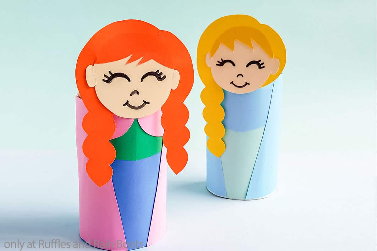 kids paper craft anna frozen princess