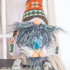 This Woodsman Shelf-Sitter Gnome Pattern is a Fun Fur-Booted Gnome!