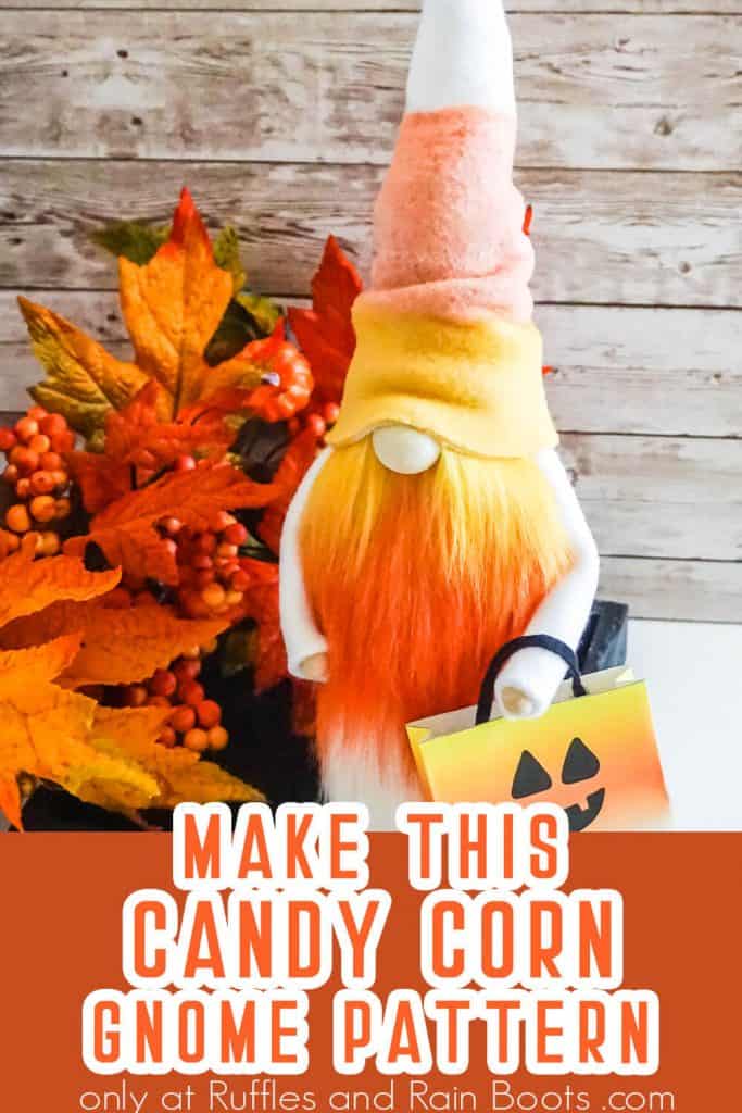DIY Candy Corn Gnome for Halloween - Ruffles and Rain Boots