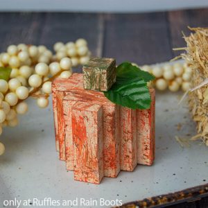 How to Make a Rustic Wood Block Pumpkin Dollar Tree Craft Fast