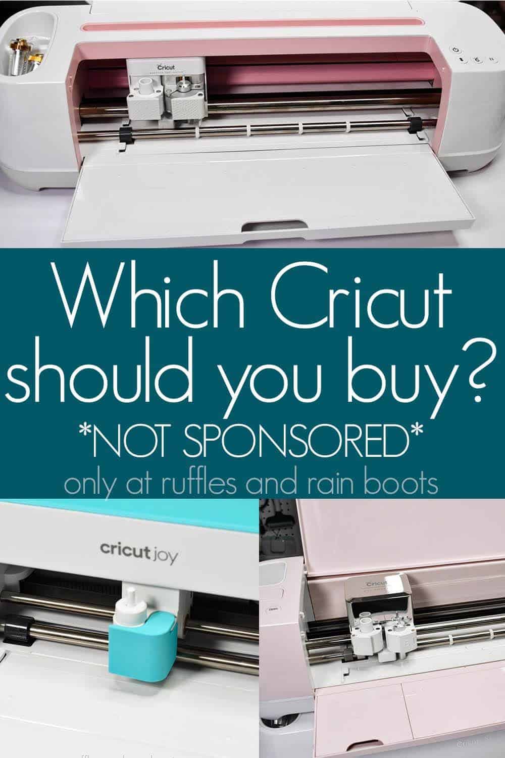 Collage image of Cricut Joy Cricut Maker and Cricut Explore Air 2 with text which reads Which Cricut should you buy.