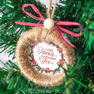Dollar Tree Wreath Ornament: A Calendar Page Craft