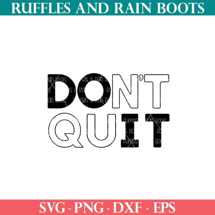 Image for Don't Quit Workout SVG with Bold, Motivating Style