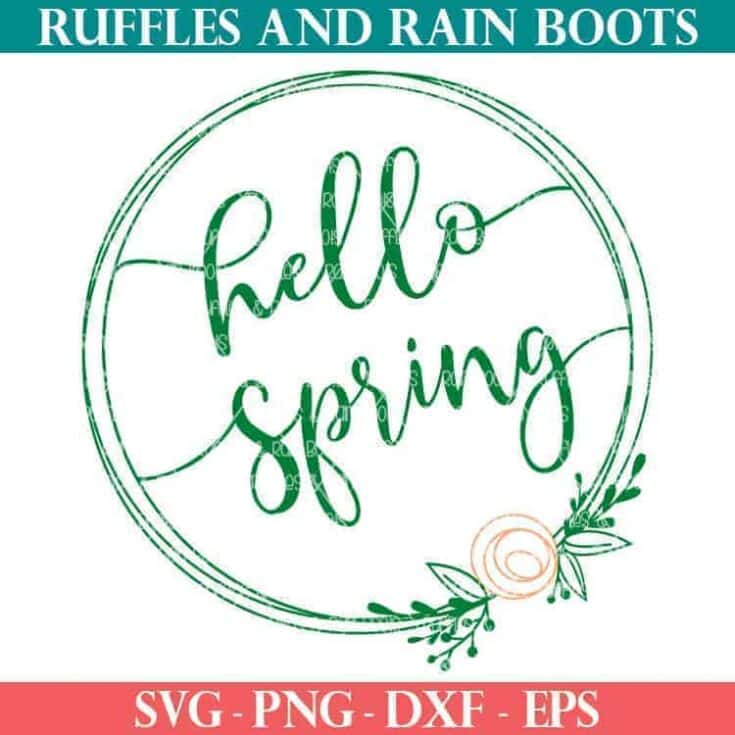 Image for Free Hello Spring Wreath SVG