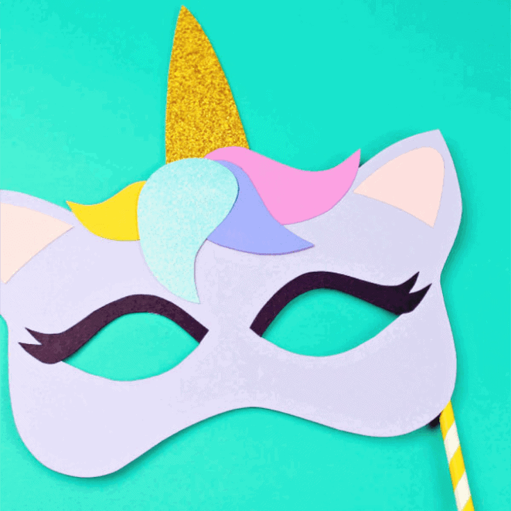 Image for Free Printable Unicorn Mask - Coloring Page and Template