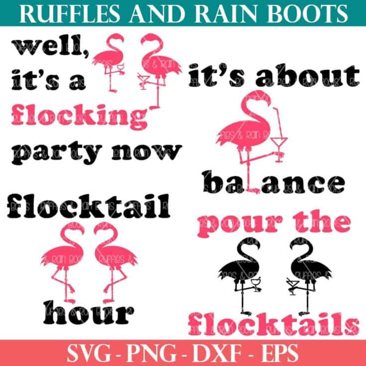 Image for Free Drinking Flamingo SVG Bundle - Hilarious!