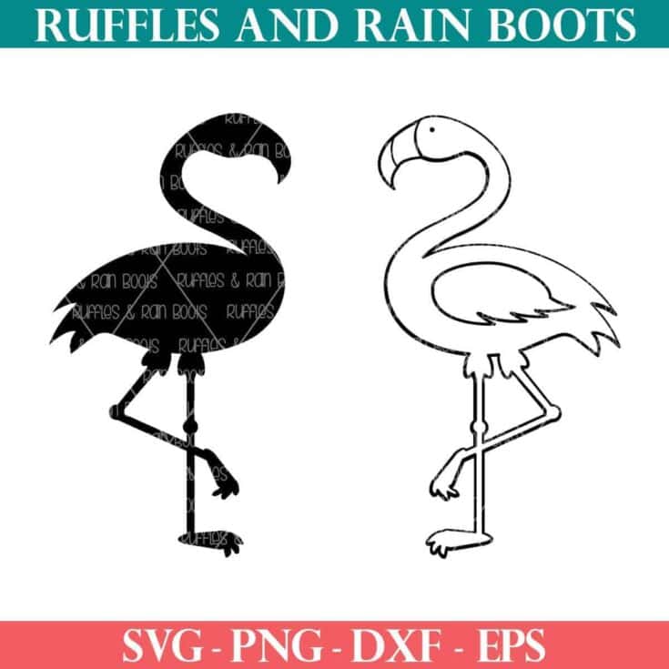 Image for Free Flamingo Outline and Silhouette SVG