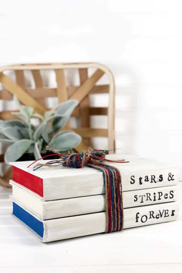 DIY Patriotic Book Stack for the 4th of July - Ruffles and Rain Boots