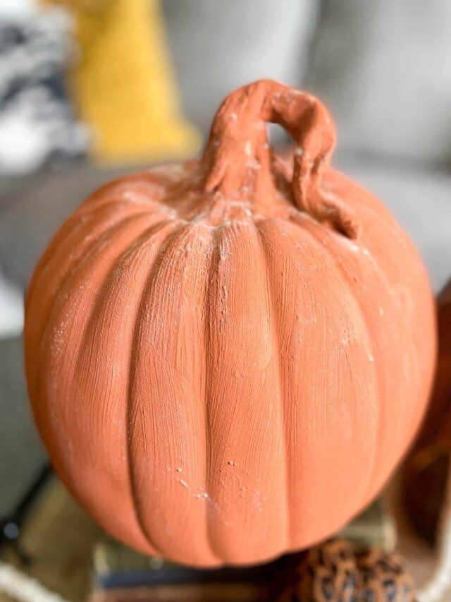 DIY Faux Terra Cotta Pumpkin