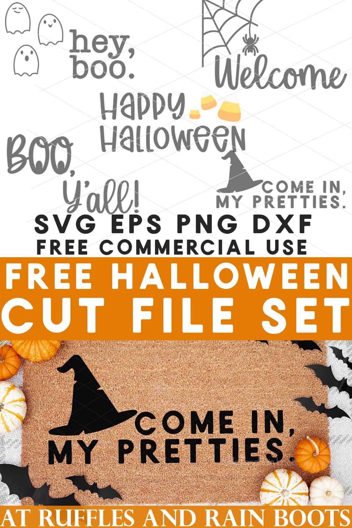 5 Free Halloween Doormat SVG Bundle - Ruffles and Rain Boots