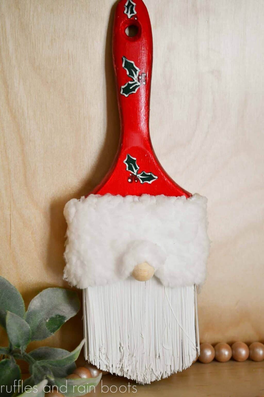 Christmas Paintbrush Gnome DIY - Ruffles and Rain Boots