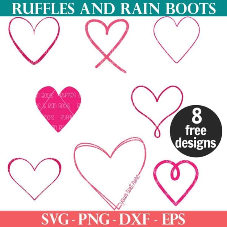 Image for Free Doodle Heart SVG Bundle