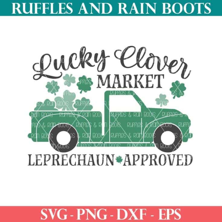 Image for Free Farm Truck SVG with Shamrocks