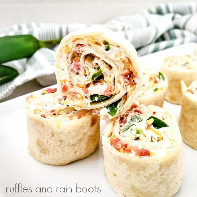 Jalapeño Popper Pinwheel Sandwiches - Ruffles and Rain Boots