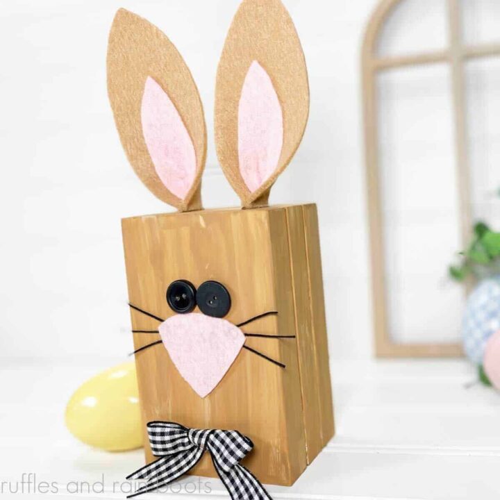 Wood Crate Bunny DIY - Dollar Tree Craft - Ruffles and Rain Boots