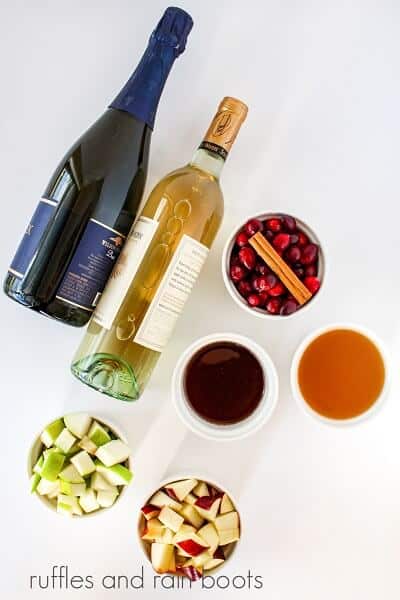 Ingredients for the Sparkling Apple Cider Sangria Recipe