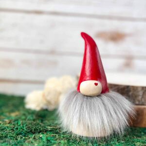 Air Dry Clay Gnome with Fur Beard
