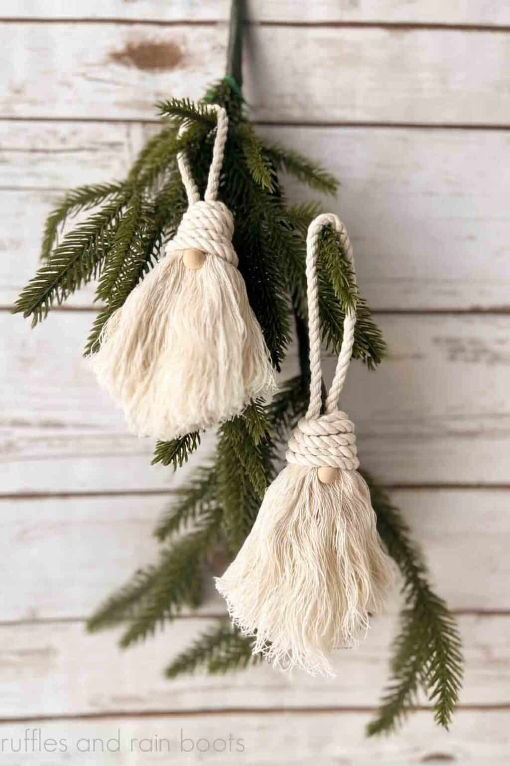 How to Make Rope Gnome Ornaments - Ruffles and Rain Boots