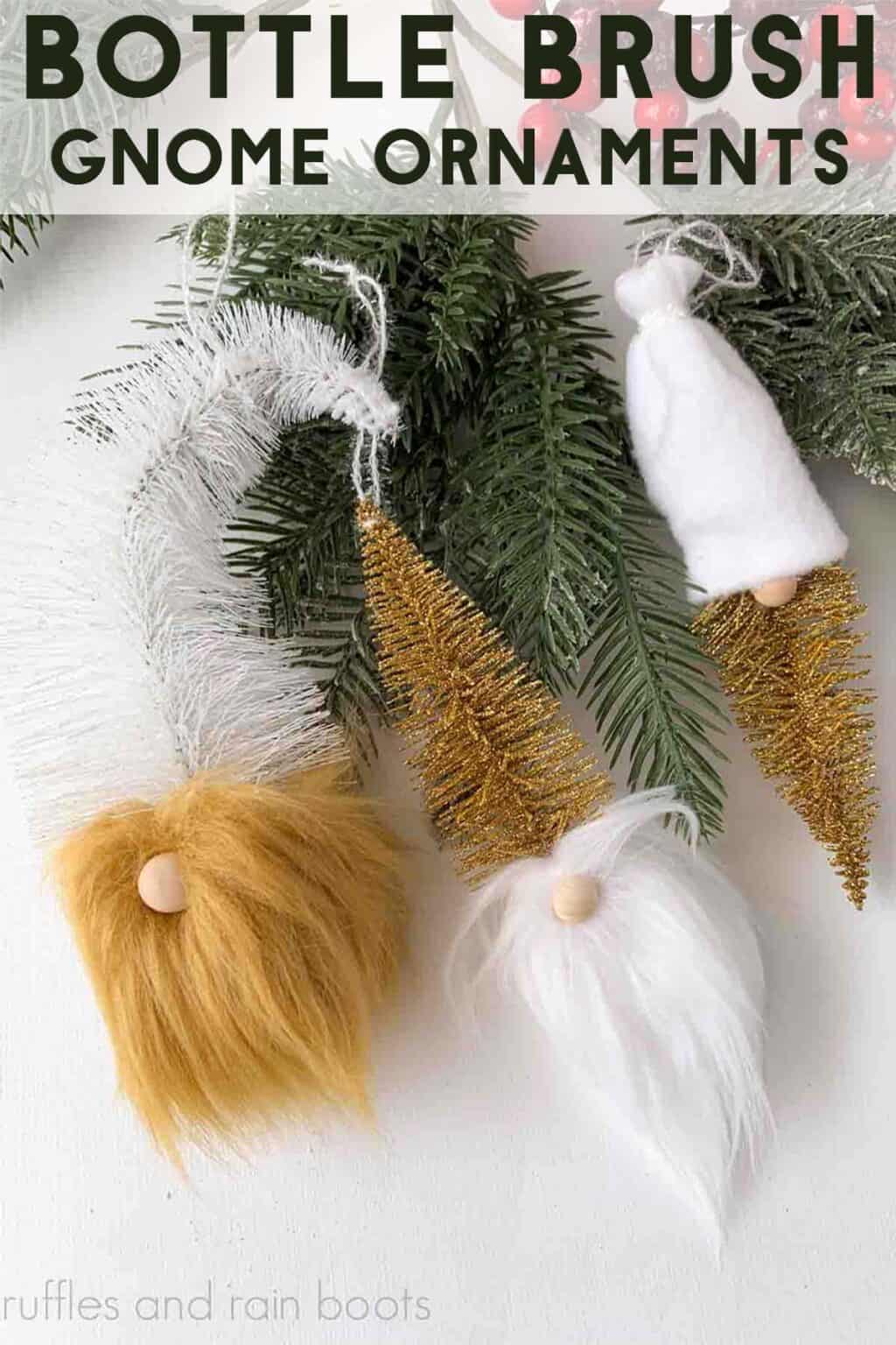 Bottle Brush Tree Gnome Ornaments - Ruffles and Rain Boots