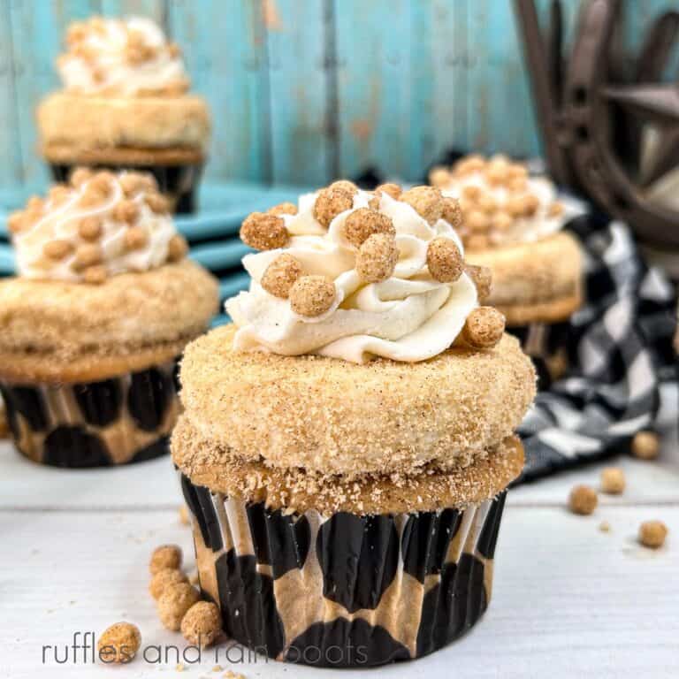 Yummy Cinnamon Toast Crunch Cupcakes - Ruffles and Rain Boots