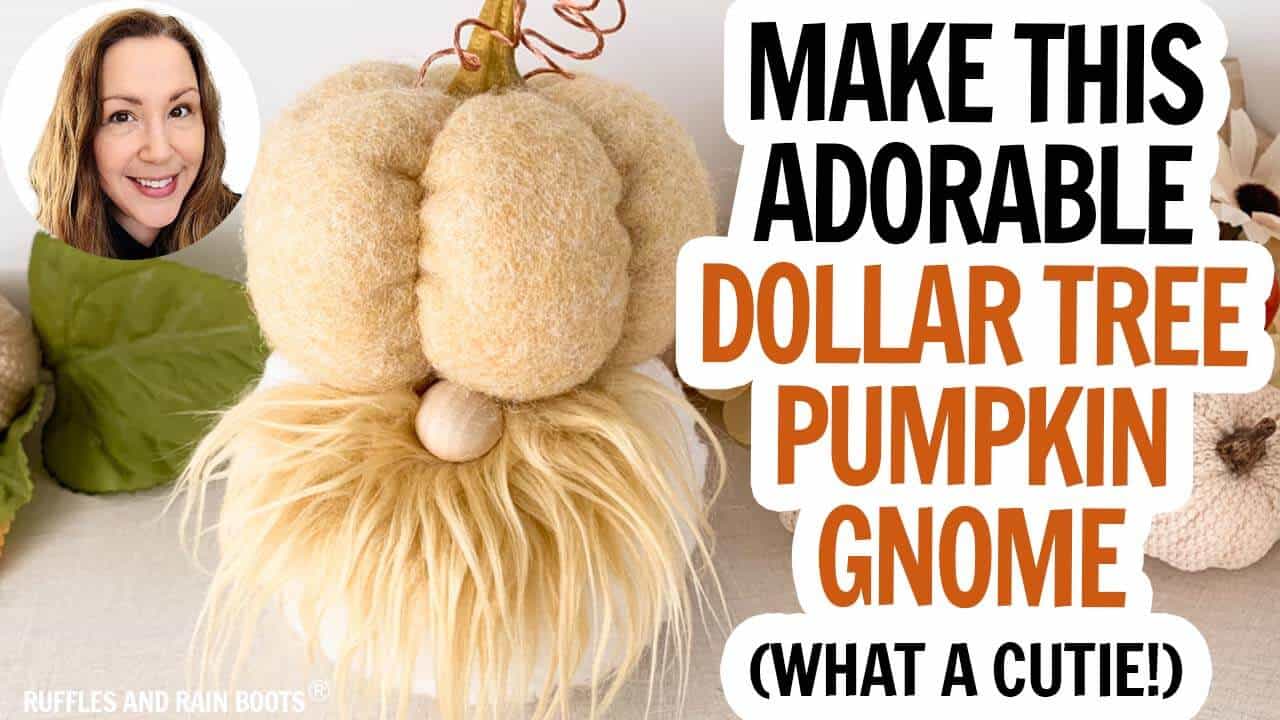 Cute Dollar Tree Pumpkin Gnome - Ruffles and Rain Boots